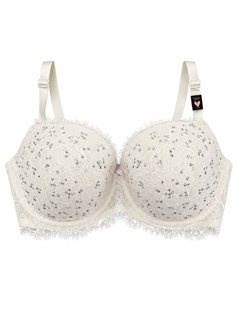 Victoria’s Secret Dream Angels Rhinestone Lace Demi Bra 32DDD NWT